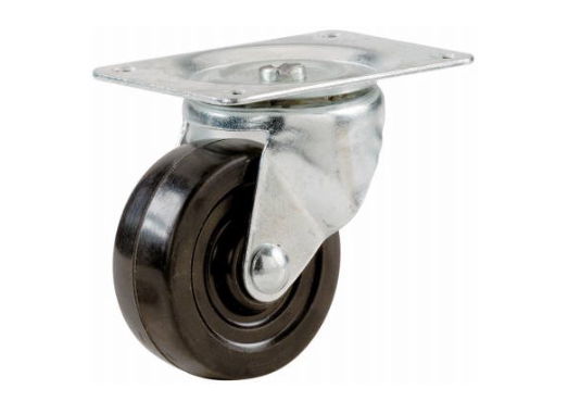 Rubber Swivel Plate Caster, 2-1/2-In.