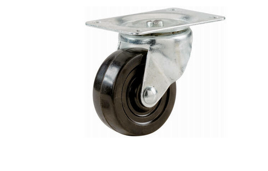 Rubber Swivel Plate Caster, 3-In.