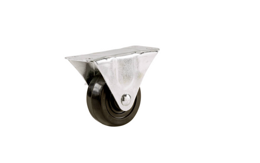 Rubber Wheel, Rigid Plate Caster, 3-In.