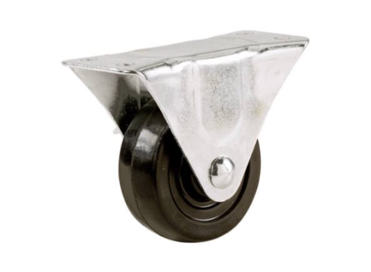 Rubber Rigid Plate Caster 4-Inch