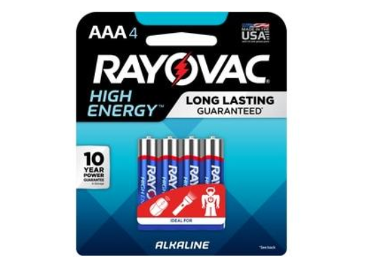 Rayovac High Energy Triple A Alkaline Batteries, 4 Pack