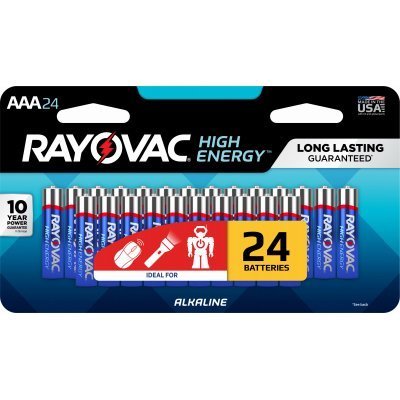 Rayovac High Energy (Triple A) Alkaline Batteries, 24 Pack