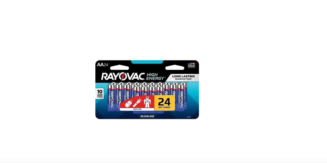 Rayovac High Energy (Double A) Alkaline Batteries, 24 Pack