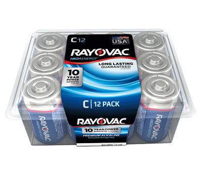 Rayovac High Energy C Cell Batteries 12 Pack