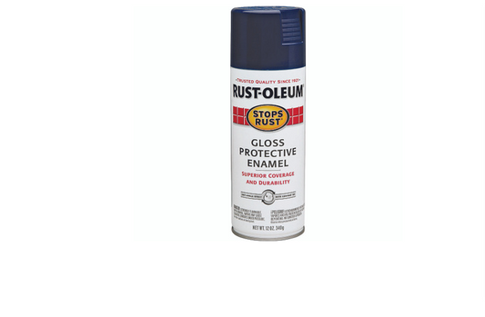 Stops Rust Spray Enamel, Navy Gloss, 12-oz.