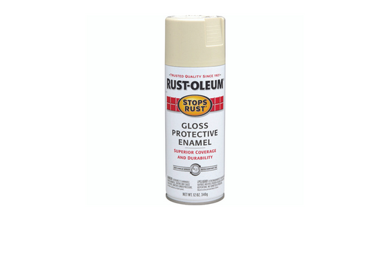 Stops Rust Spray Enamel, Almond Gloss, 12-oz.