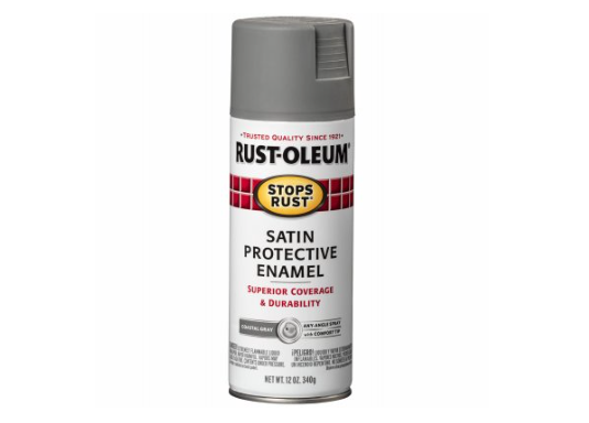 Stops Rust Satin Spray Paint, Coastal Gray, 12-oz.