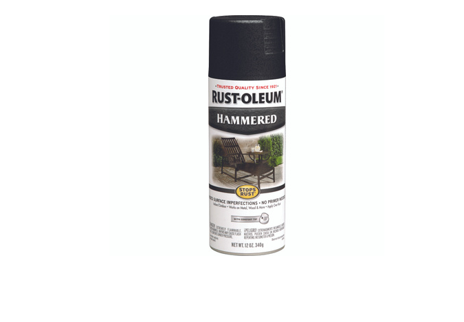 Rust Spray Paint, Black Hammered, 12-oz.