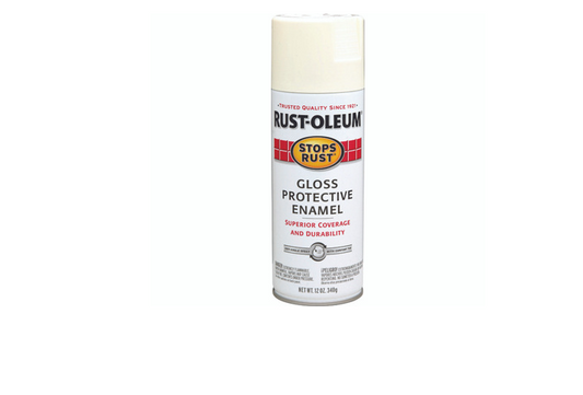 Stops Rust Spray Enamel, Canvas White Gloss, 12-oz.