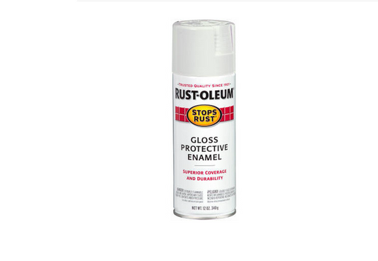 Stops Rust Spray Enamel White Gloss 12-oz.