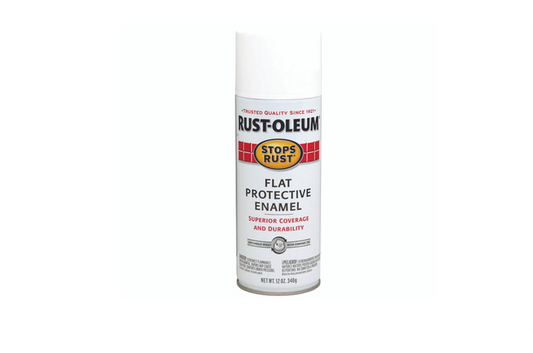 Stops Rust Spray Enamel, Flat White, 12-oz.