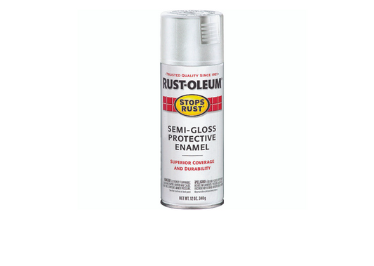 Stops Rust Spray Enamel, White Semi-Gloss, 12-oz.