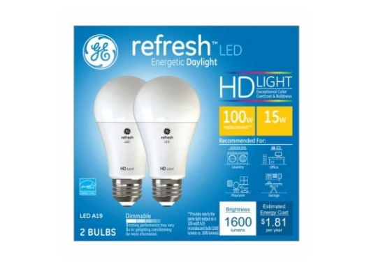 Refresh HD LED , Daylight, 1600 Lumens, 13-Watts, 2-Pk.