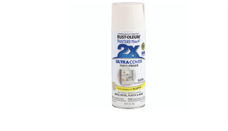 Painter's Touch 2X Spray Paint, Satin Blossom White, 12-oz.