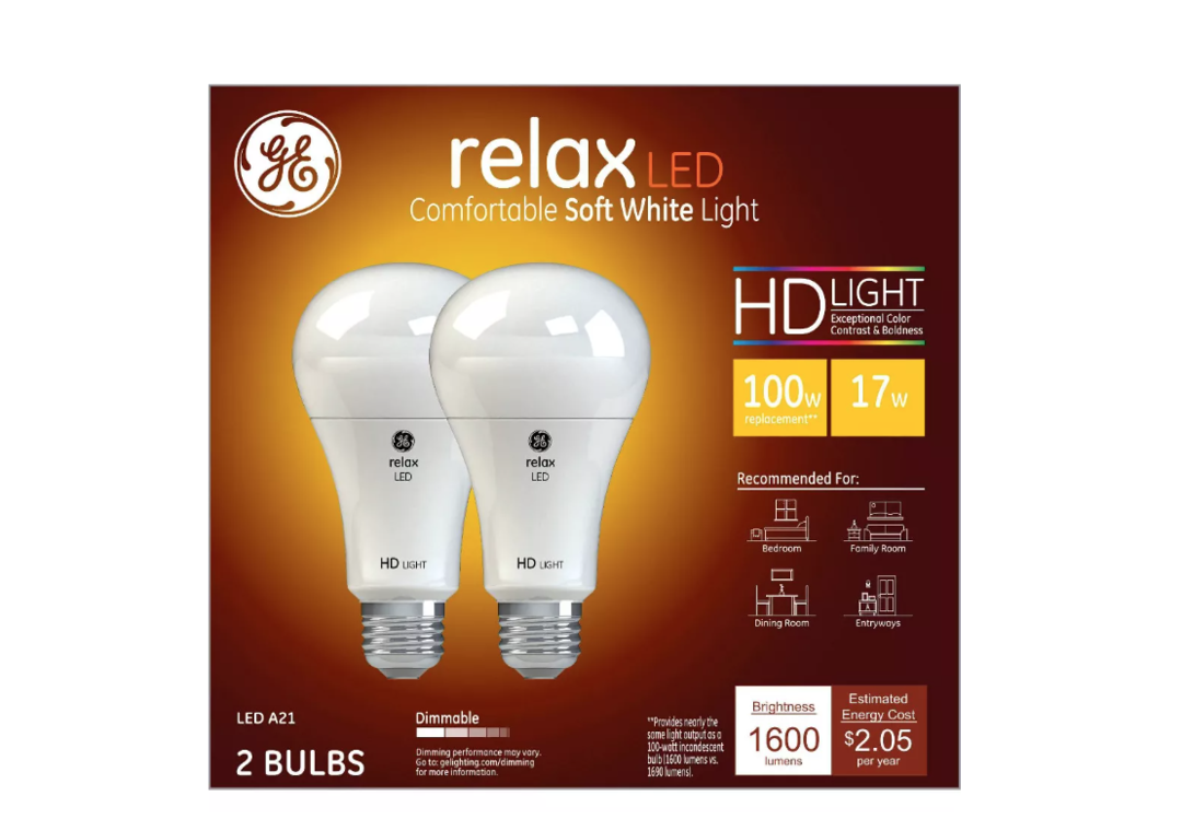 Relax HD+ LED, Soft White, 1600 Lumens, 13-Watts, 2-Pk.