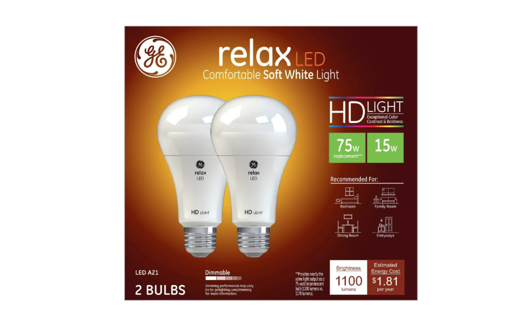 Relax HD LED, Soft White, 1100 Lumens, 13 Watts, 2-Pk.