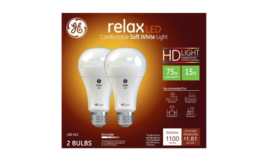 Relax HD LED, Soft White, 1100 Lumens, 13 Watts, 2-Pk.