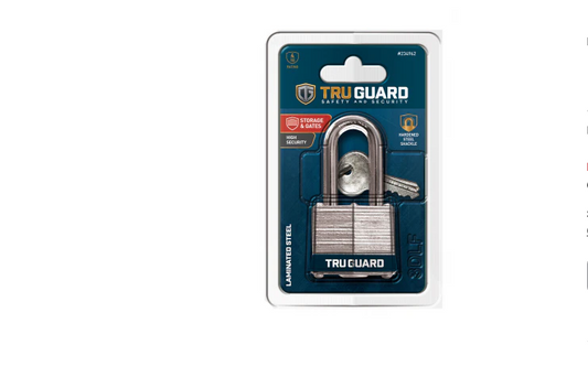 1.5-in Keyed Padlock Long-Shackle Laminated