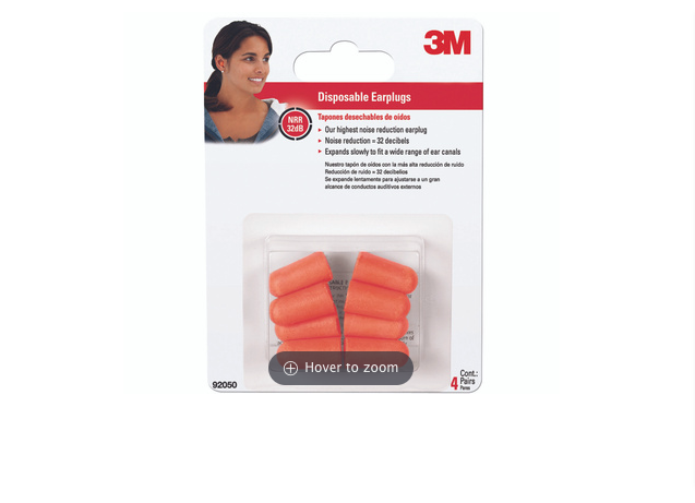 Tekk Protection Disposable Earplugs, NRR 32DB, 4-Pr.