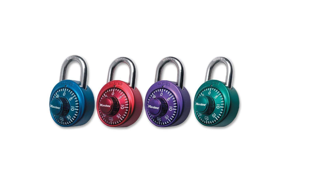 3-Digit Combination Lock Anodized Assorted Colors