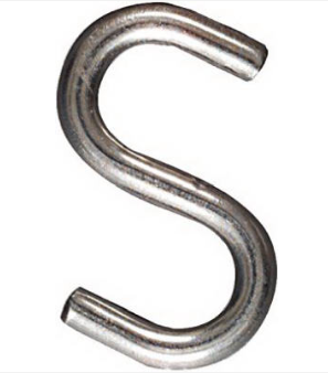 NH Open S Hook, Stainless Steel, 3-In.