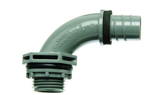 1/2" Conduit Fitting Non-Metallic Liquid Tight Connector 90 Degree