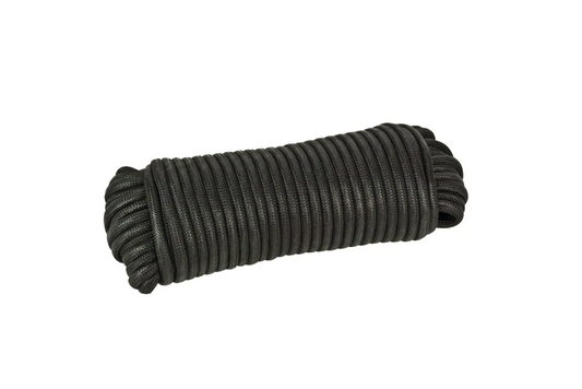 1/8in x 50ft Paracord Black Rope