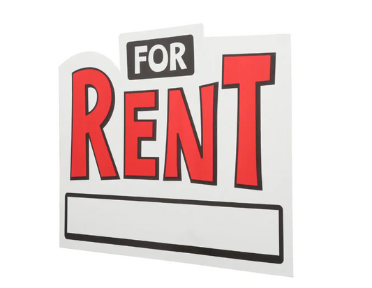 10x14in 2D Shaped Rent Sign