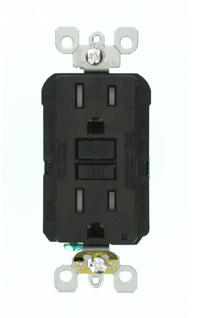 Leviton 15A-125V Tamper-Resitant  GFCI Out Black