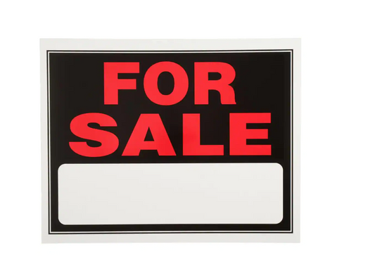 15x19in Plastic for Sale Sign