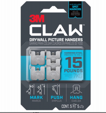 CLAW Drywall Picture Hangers & Markers, 5-Pk.