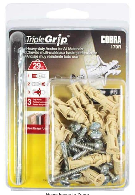 TRIPLE-GRIP #6 BEIGE+SCREW (X20)