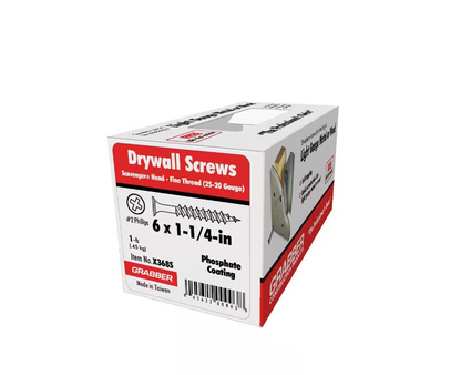 #6 1-1/4 in.Philips Bugle-Head Drywall Screws (1 lb.-Pack)