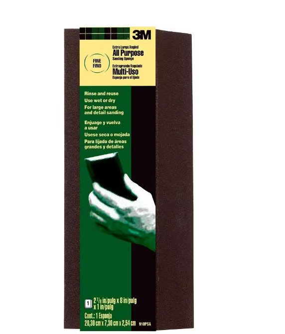 3M 120 Grit, Single Angle Sanding Sponge