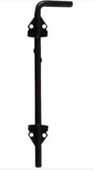 Black Satin Cane Gate Bolt, .5 x 12-In.