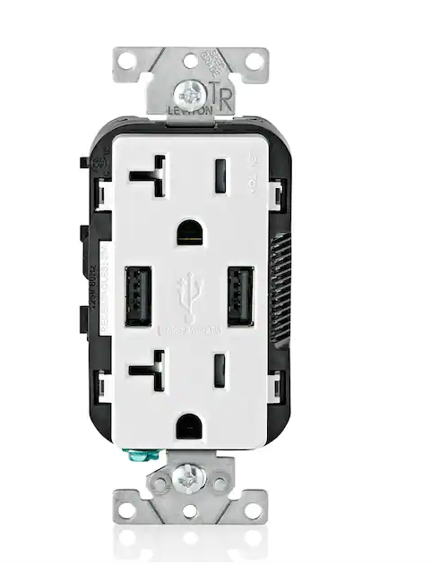 Leviton 2 USB In-Wall Charger Outlet 20Amp