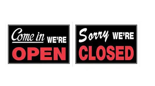 8x12in Plastic Open/Closed Sign