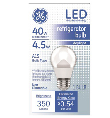 A15 LED Appliance Bulb Shape Daylight 350 Lumens 4.5-Watts