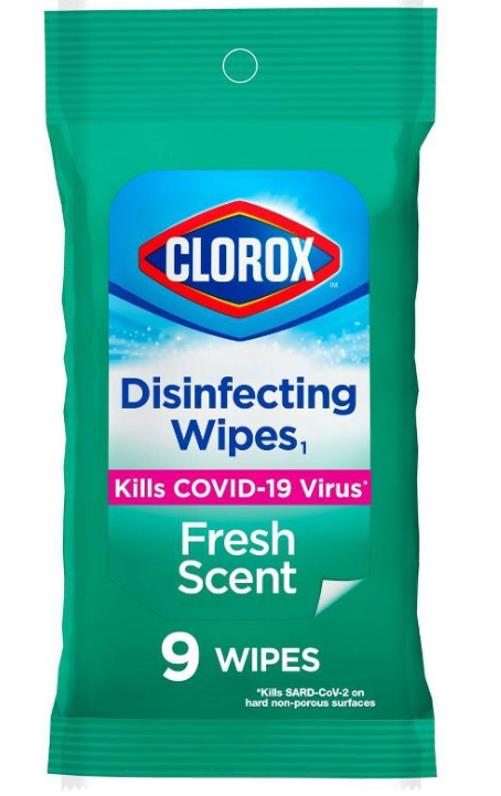 Clorox Disinfecting Wipes To Go, Fresh Scent, 9-Ct.