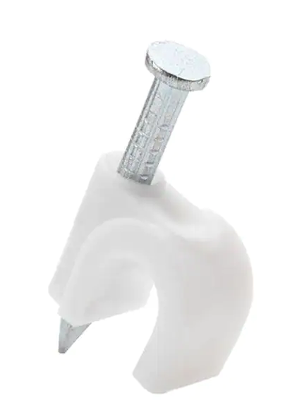 Coaxial Nail-In Clip Wht 20Pck