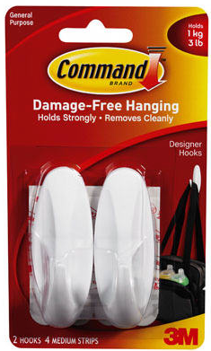 Command  Medium Hook 2-Ct. (3 lb)