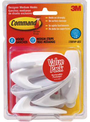 Command  Medium Hook Pack 18-Count