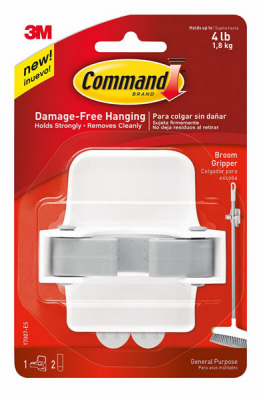 Command Broom Gripper Hook, White