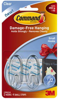 Command Clear Hooks w/ Clear Adhesive Strips