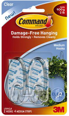 Command Clear Medium Hooks - 2 Pack