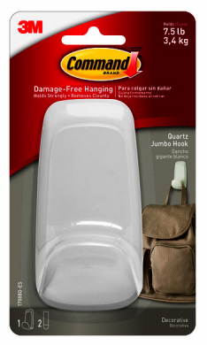 Command Decorative Hook, Quartz Color, Jumbo