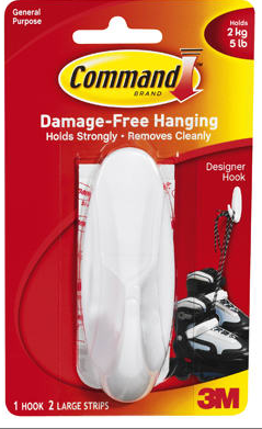 Command Large Designer Hook 1.5 x 4 x 1.5-Inch