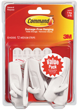 Command Medium Utility Hooks, 6-Pk.