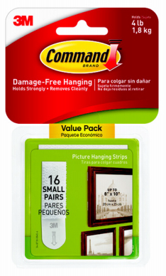 Command Picture Hanging Strips, White, Small, 12-Ct.