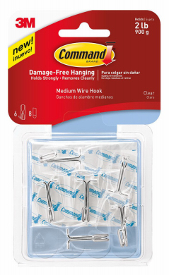 Command Toggle Hook, Clear, 6-Pk.